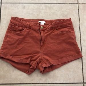 H&M Orange Tweed Shorts
